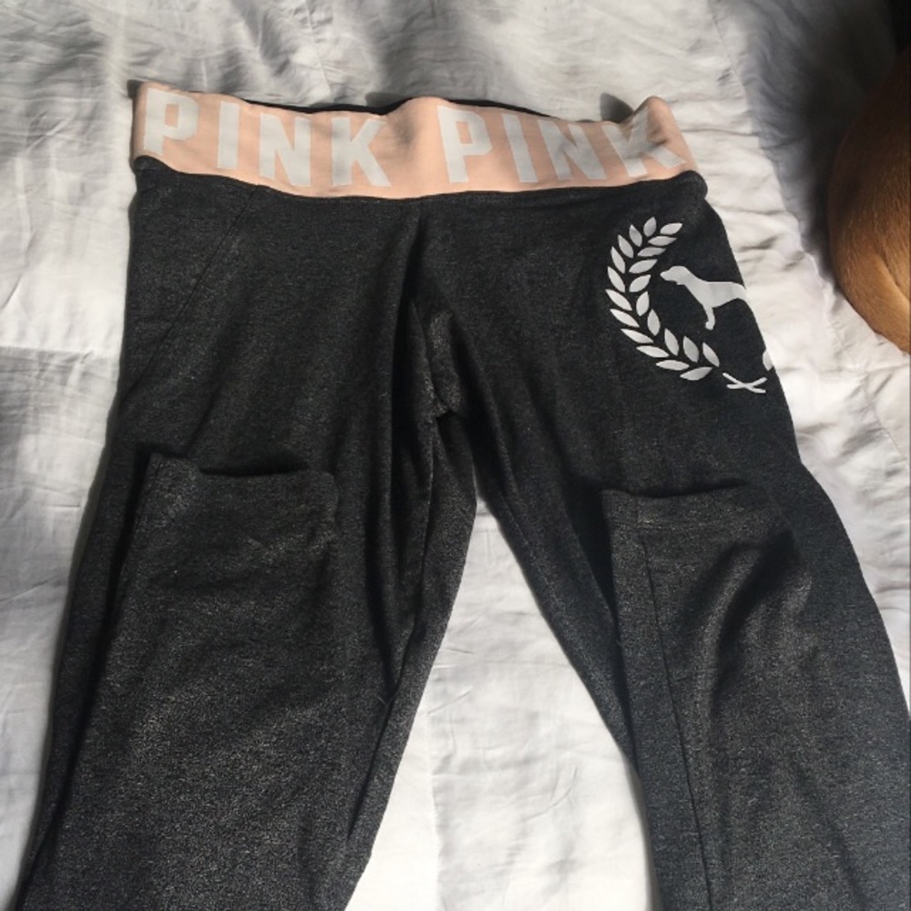 PINK Yoga Leggings Dark Heather Grey